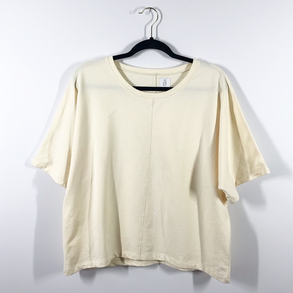 NEW barre3 pale yellow tee